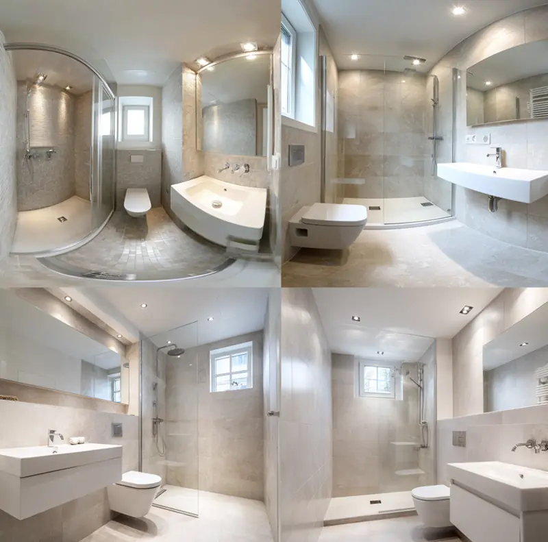 Badkamertransformatie met strakke tegels